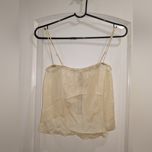 NWT SKIMS ROMANCE SUPER CROPPED SILK CAMI IN BUTTER - Picture 5 of 8
